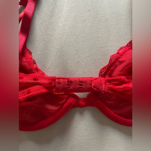 Red and Gold Mesh Victoria’s Secret Bra. 34B - Picture 2 of 5